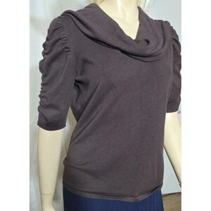 Y2K 2000s Fitted Puffed Short Sleeves Sweater Turtleneck Fairy‎ Grunge Size XL